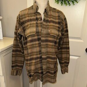 Browning Large Brown Plaid Heavy Chamois Button-Up Shirt